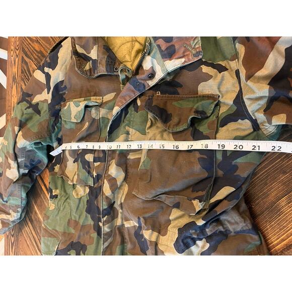 US Military Camo Hooded Jacket Men Medium Hunting Utility Tactical Work Outdoor - Picture 4 of 16